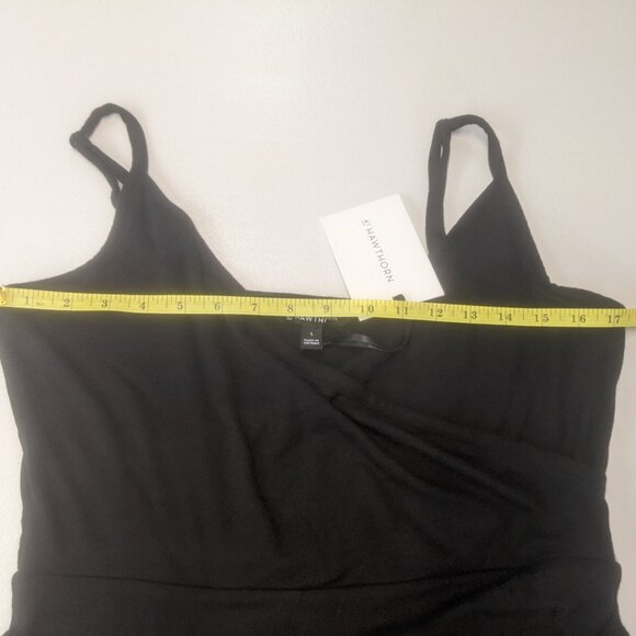 NWT 41 HAWTHORN Fraidy Knit Surplice Dress Black Summer Size Large - Picture 13 of 15